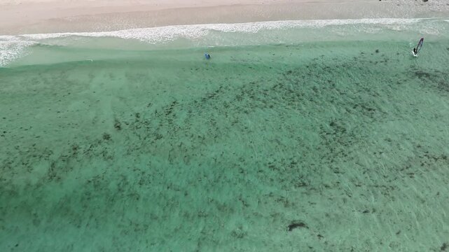 Fishery Bay, Sleaford, South Australia &ndash; 4K Aerial Drone Footage of Turquoise Waters, White Sand Beach and Rugged Eyre Peninsula Coastline in Lincoln National Park. 