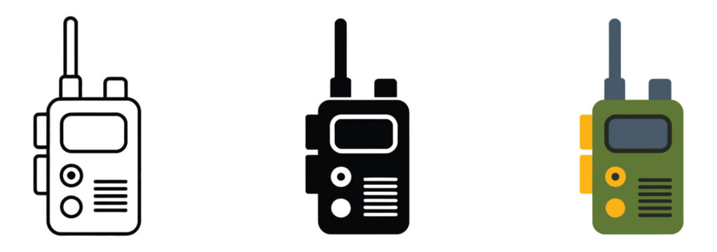 Walkie Talkie Icon, Editable Vector Graphics Featuring Two-Way Radio, Communication Device
