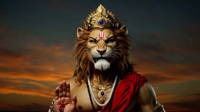 Portrait of narasimha for narasimha jayanti celebration.