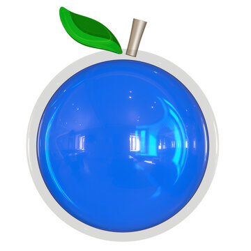 Frutiger Aero Blue Glass Fruit Y2K 3D