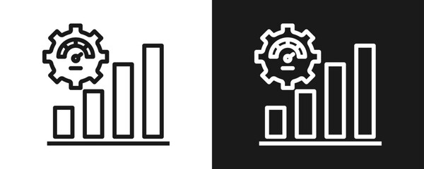 Obraz premium Performance Metrics Icon Set Outline In White And Black Background