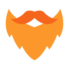 Leprechaun Beard Icon Orange Facial Hair for Irish Festival Celebration