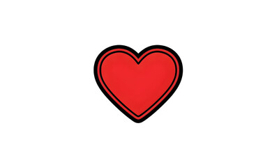 Simple Red Heart Icon Isolated on White