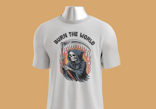 Fire Horror Style Illustration Tshirt Design