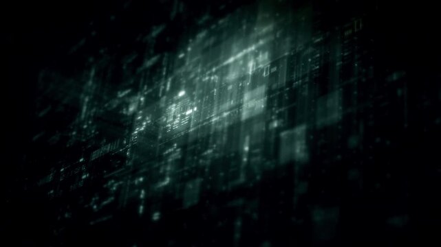 Futuristic digital data network with glowing cyber interface grids and dynamic light streams representing artificial intelligence, cybersecurity, fintech systems, blockchain infrastructure, and cloud 