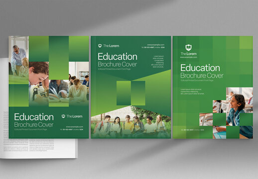 Education Brochure Cover Template for School Prospectus & Course Catalog Layouts