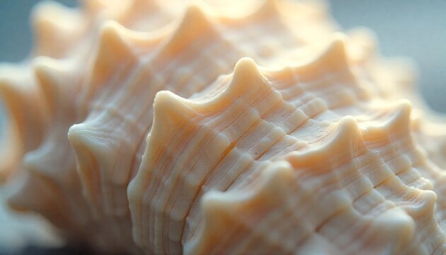 Close up macro shot of a spiky seashell texture.