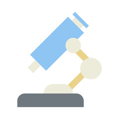 Obraz premium A flat design illustration of a microscope on a white background