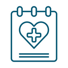 Obraz premium Calendar icon with heart and plus sign