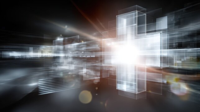 Abstract Digital Background with Light and Shapes