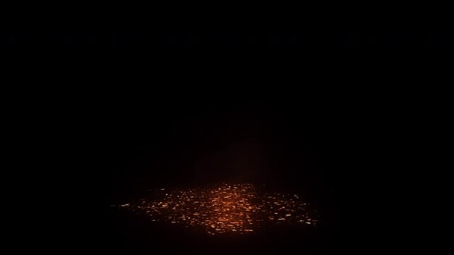 Burning Ground Animation. Glowing Burn Mark on Ground