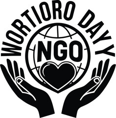 Fototapeta premium world-ngo-day-illustration--helping-hands-and-hear .eps