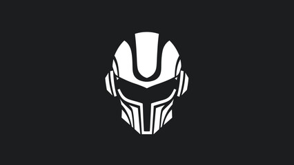 Obraz premium Futuristic Robot Head Icon Graphic Design.