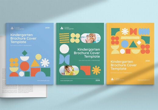 Kindergarten Brochure Template for Preschool, Daycare, Nursery & School Education Prospectus
