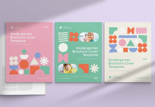 Kindergarten Brochure Template for Preschool, Daycare, Nursery & School Education Prospectus