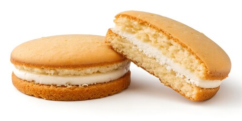 Maple Cream Whoopie Pie (Modern minimal cut view)