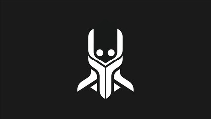 Obraz premium Abstract Futuristic Robot Character Design Icon.