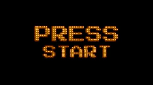 Press Start Retro Arcade Game Digital Screen Animation