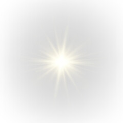 Obraz premium Golden star with bright core, smooth glowing edges, and sparkling light overlay. png 