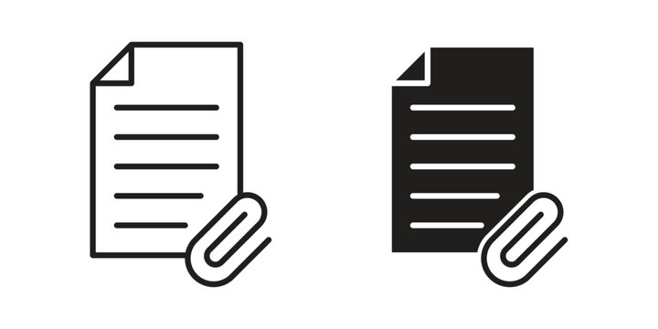 Attach document icon vector illustrations. vector glyph flat icons