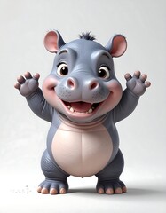 Naklejka premium Cute cartoon hippo
