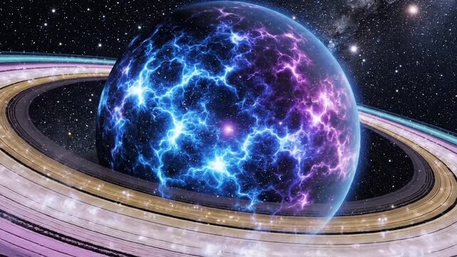Alien planet with rings.