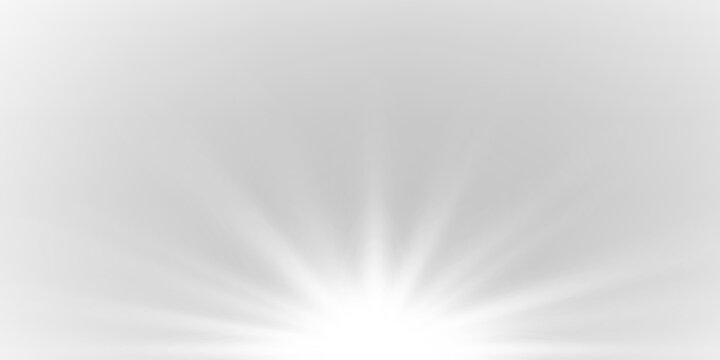 Minimal white radial sun rays with thin luminous lines and gentle gradient shine. png
