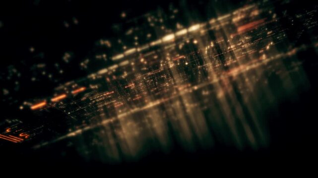 Futuristic digital data network with glowing cyber interface grids and dynamic light streams representing artificial intelligence, cybersecurity, fintech systems, blockchain infrastructure, and cloud 