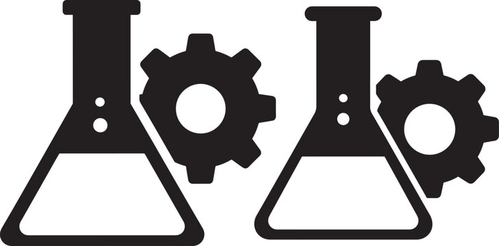 Science and industry icons silhouette