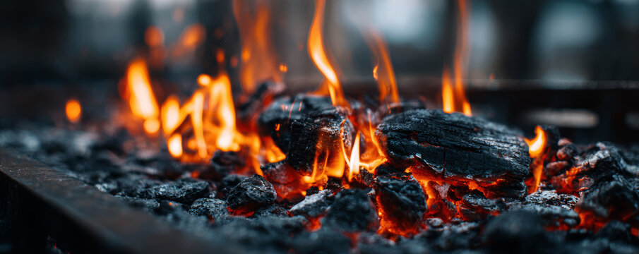 Fire flame charcoal ember heat burning barbecue grill outdoor smoke Glowing charcoal ember fire flame heat burning barbecue grill outdoor smoke