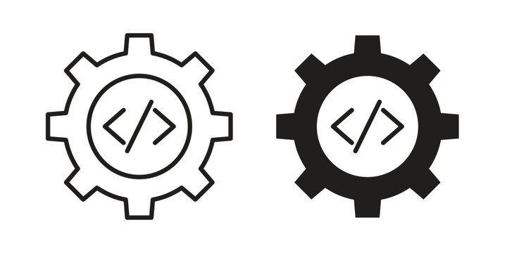 Code optimization icon vector illustrations. vector glyph flat icons