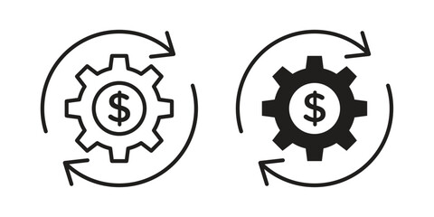 Cost optimization icon vector illustrations. vector glyph flat icons
