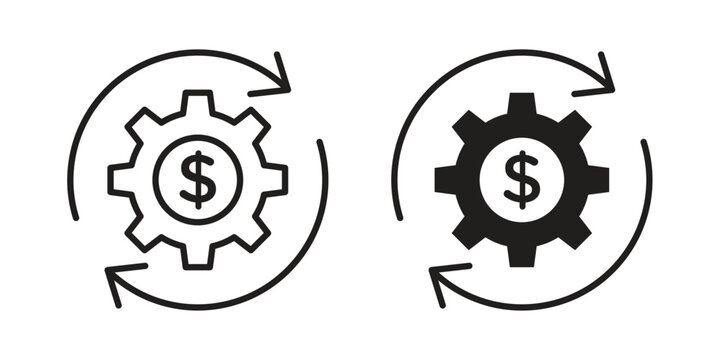 Cost optimization icon vector illustrations. vector glyph flat icons