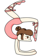 Flexible Gymnast Girl Performing Artistic Gymnastics Pose