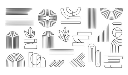 🏷 SEO Title:
Abstract Mid Century Modern Geometric Vector Set with Minimal Monochrome Line Art Elements