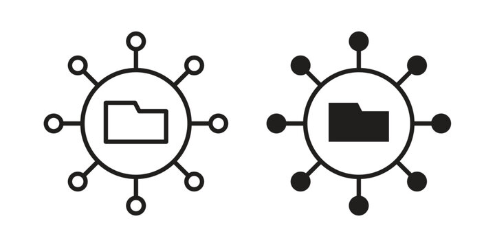 Gathering information icon vector illustrations. vector glyph flat icons