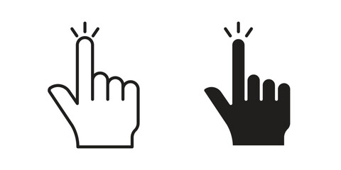 Fototapeta premium Hand click icon vector illustrations. vector glyph flat icons