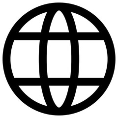 Globe Icon PNG &ndash; Global Internet Symbol, World Wide Web Outline UI Icon