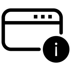 Browser Window Information Icon PNG &ndash; Web Page UI Info Symbol, Line Style Interface Element