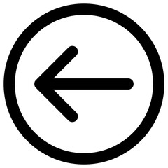 Left Arrow Circle Icon PNG &ndash; Back Navigation Button, Outline UI Direction Symbol