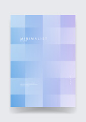 Fototapeta premium A clean minimalist poster design featuring a soft blue and lavender square grid with subtle gradients for a modern corporate or tech aesthetic