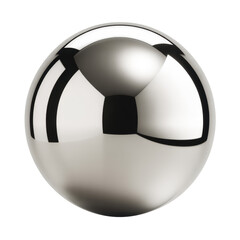Shiny silver sphere with reflection metal isolated on a transparent background