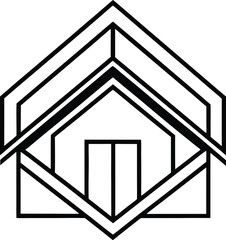 Fototapeta premium modern-home-logo--geometric-house-shape--flat