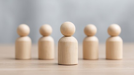 Human Figures Representing Leadership Concept in Soft Focus, Highlighting Individuality and Team Dynamics