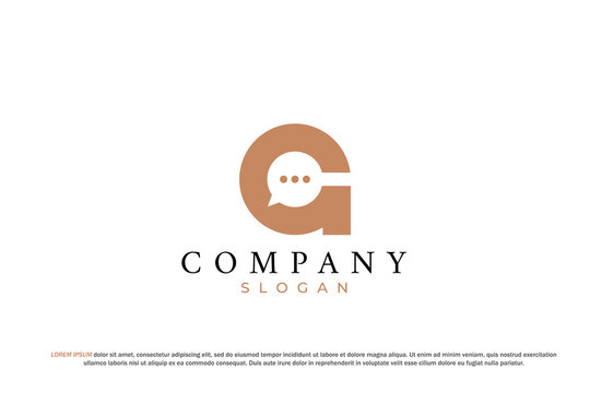 chat bubble message logo of letter g