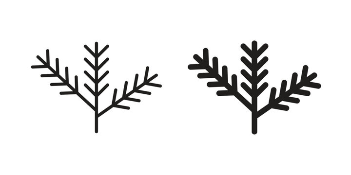 Pine branch icon vector illustrations. vector glyph flat icons