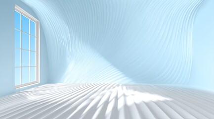 Obraz premium Abstract Light Rays Illuminating Empty Room Interior.