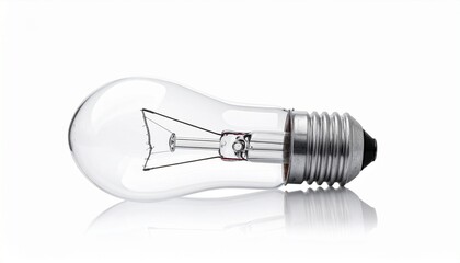 Horizontal clear incandescent bulb with visible filament