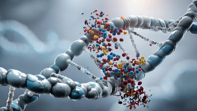 Abstract dna strand depiction genetic code illustration