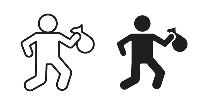 Thief icon vector illustrations. vector glyph flat icons